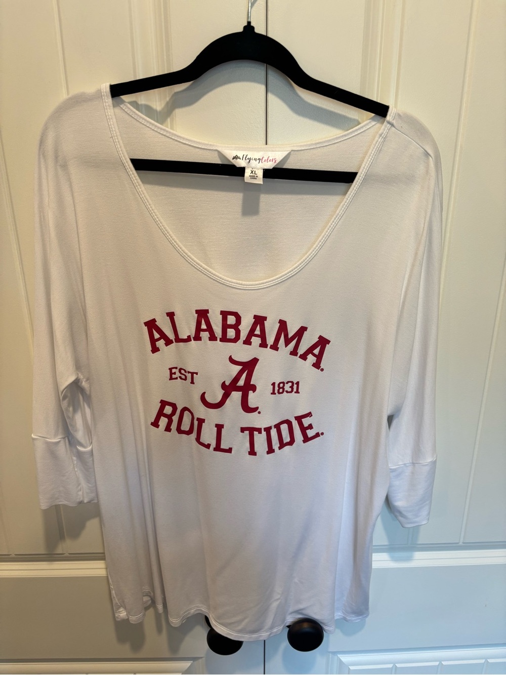 Alabama Roll Tide Women's Long-Sleeve Tee - White with Crimson Logo